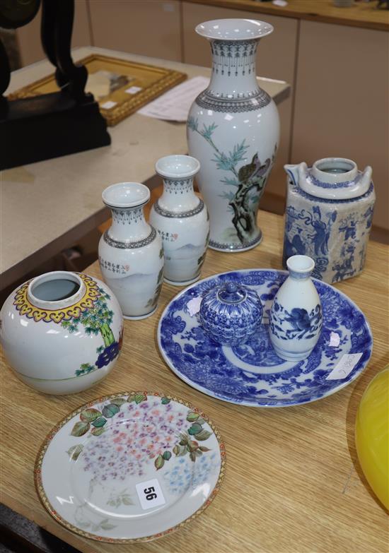 Nine pieces of Chinese and Japanese porcelain